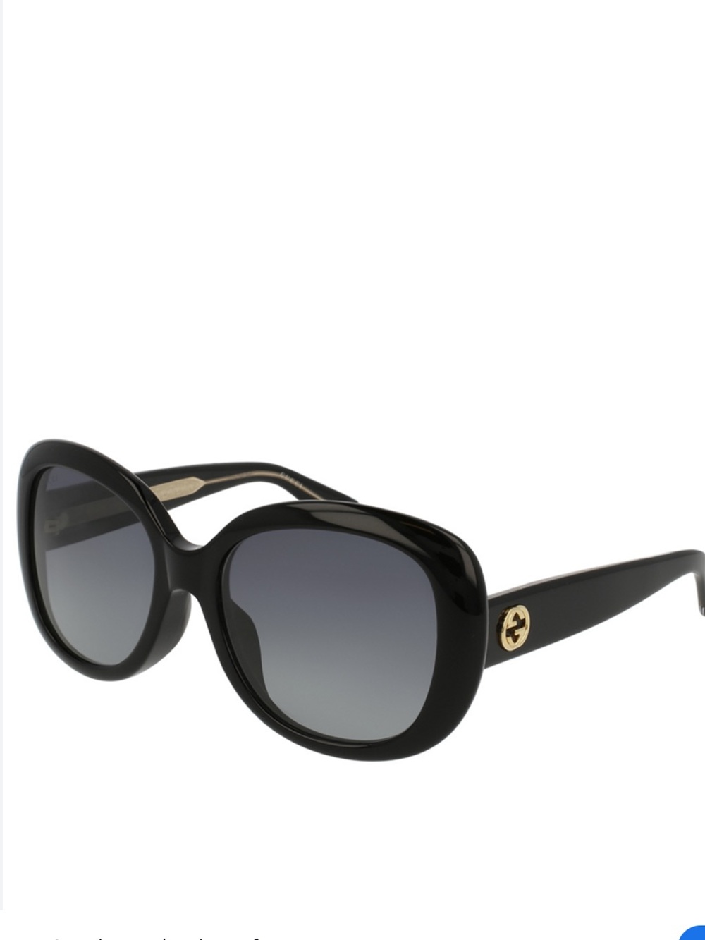 Gucci Black Oversized Square Sunglasses with Gold Logo - Picture 2 of 8